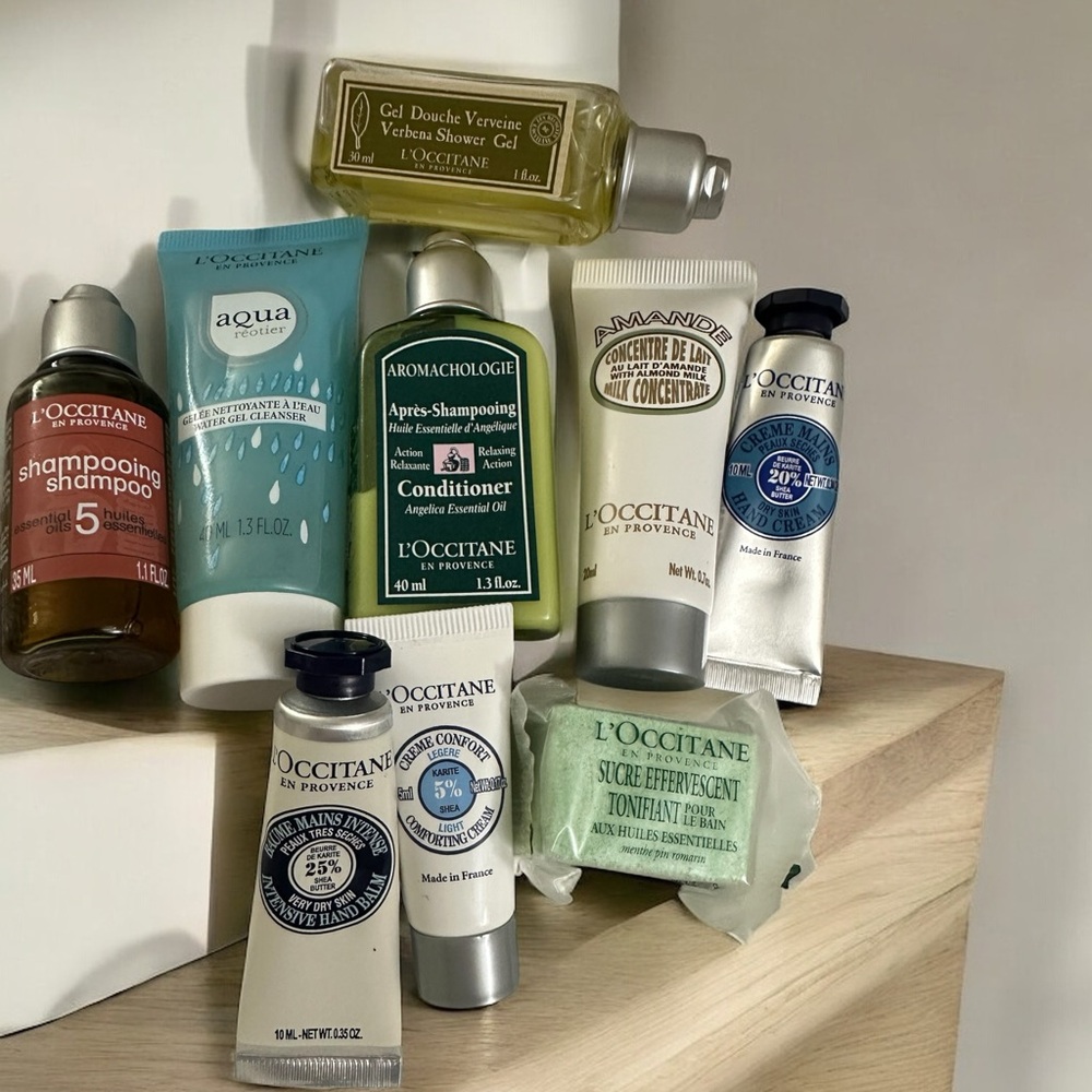 L’OCCITANE 9 piece travel bundle New Skincare and haircare